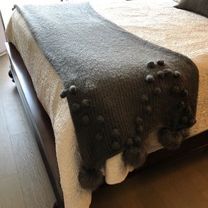 Anthropologie charcoal knit blanket